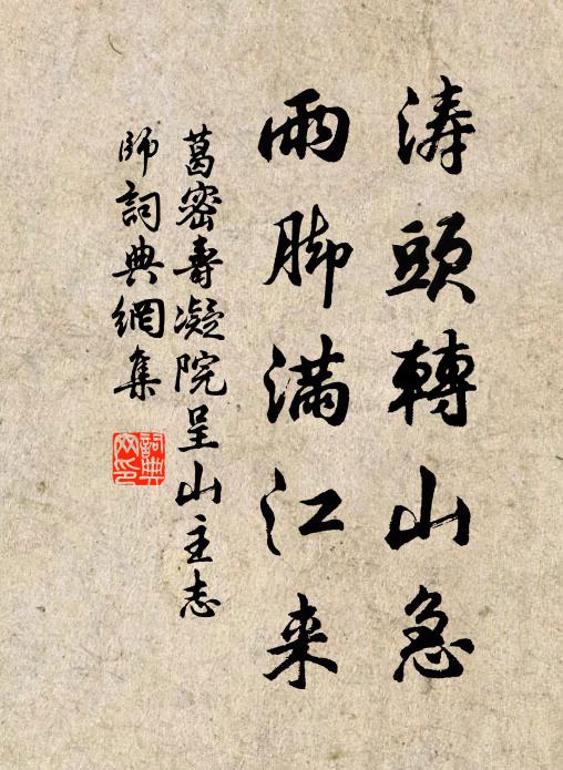 葛密涛头转山急，雨脚满江来书法作品欣赏