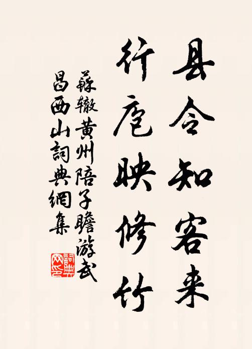 苏辙县令知客来，行庖映修竹书法作品欣赏