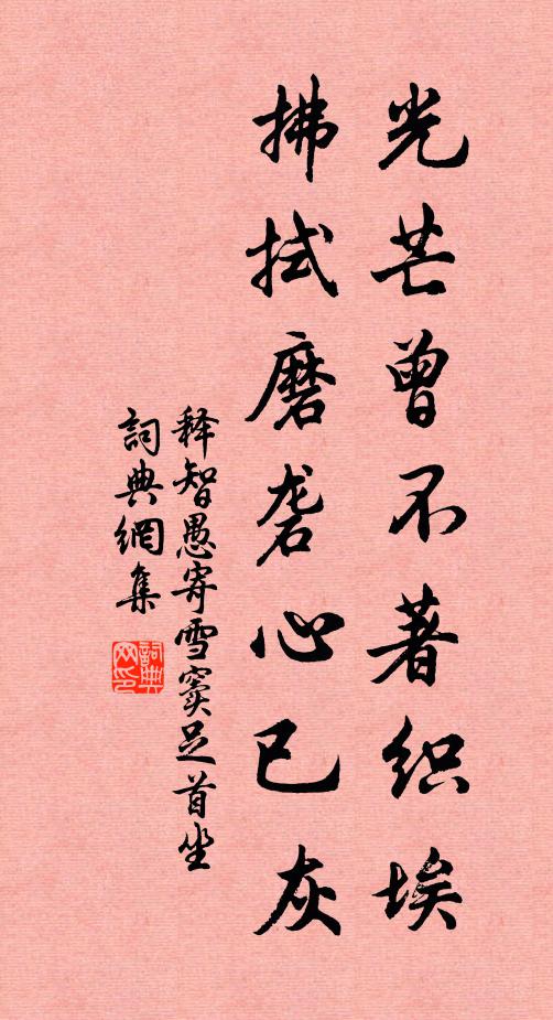 释智愚光芒曾不著织埃，拂拭磨砻心已灰书法作品欣赏