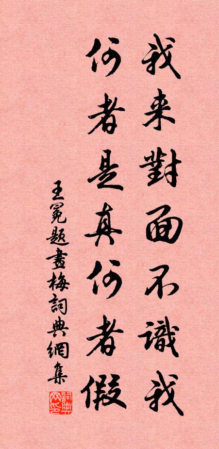 王冕我来对面不识我，何者是真何者假书法作品欣赏