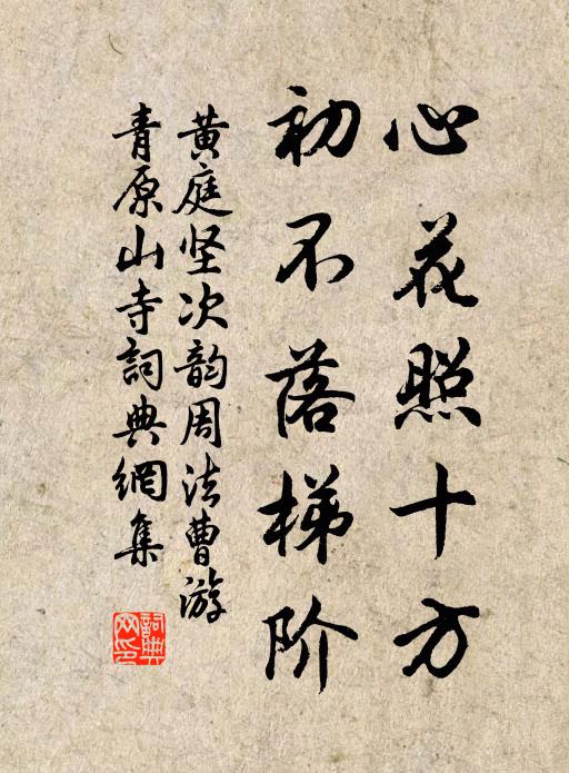 黄庭坚心花照十方，初不落梯阶书法作品欣赏