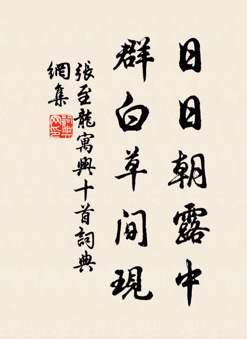 张至龙日日朝露中，群白草间现书法作品欣赏