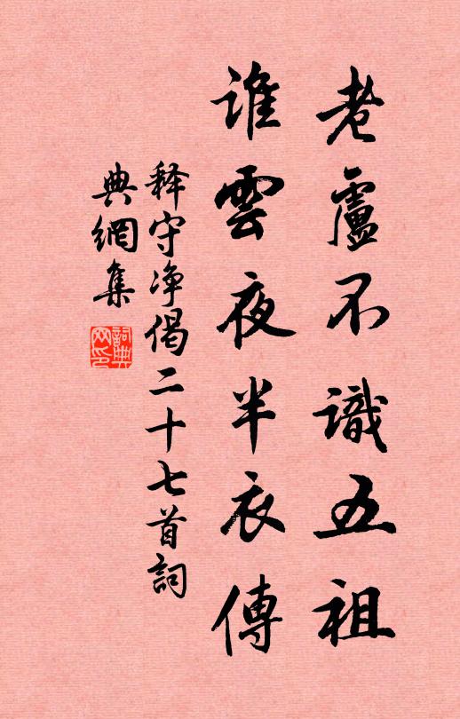 释守净老卢不识五祖，谁云夜半衣传书法作品欣赏