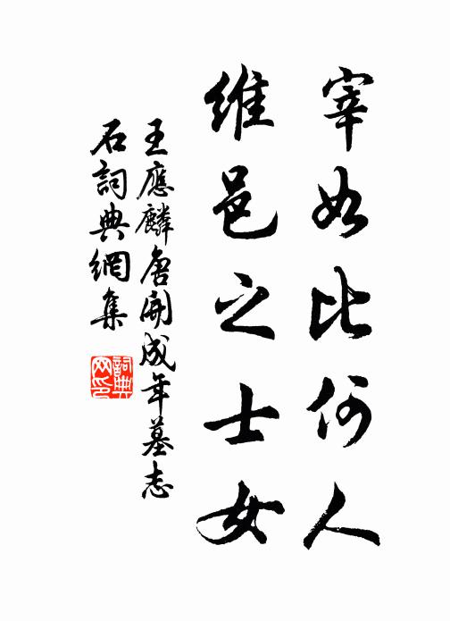 王应麟宰如比何人,维邑之士女书法作品欣赏