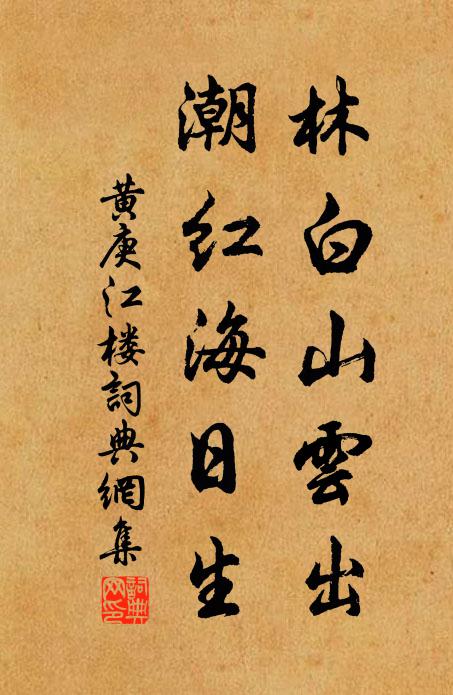 黄庚林白山云出，潮红海日生书法作品欣赏