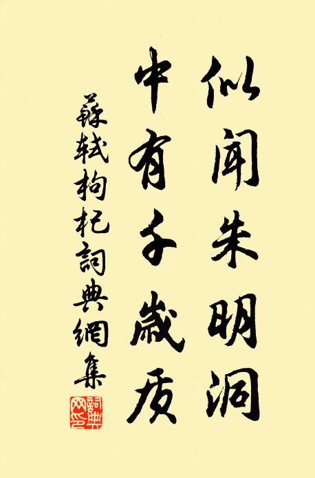 苏轼似闻朱明洞，中有千岁质书法作品欣赏