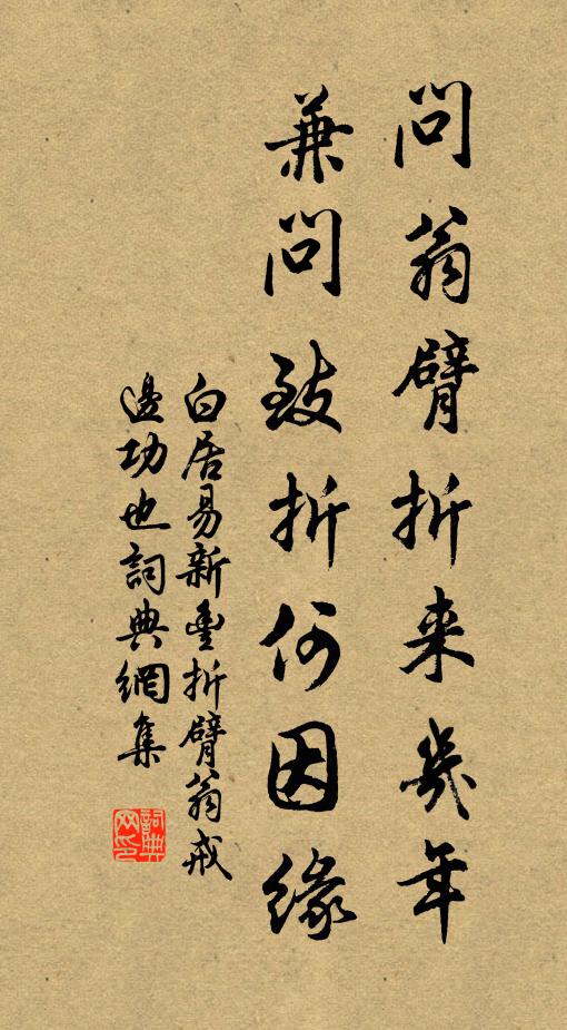 白居易问翁臂折来几年,兼问致折何因缘书法作品欣赏