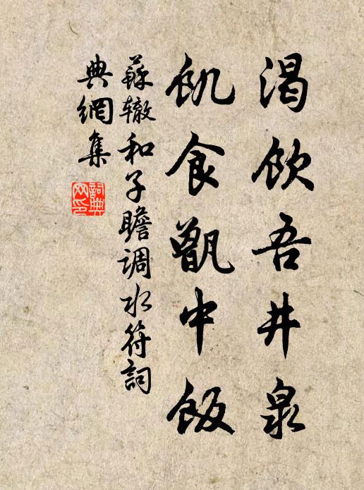 苏辙渴饮吾井泉，饥食甑中饭书法作品欣赏