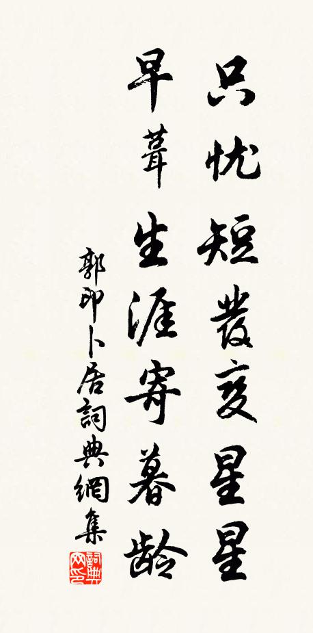 郭印只忧短发变星星，早葺生涯寄暮龄书法作品欣赏