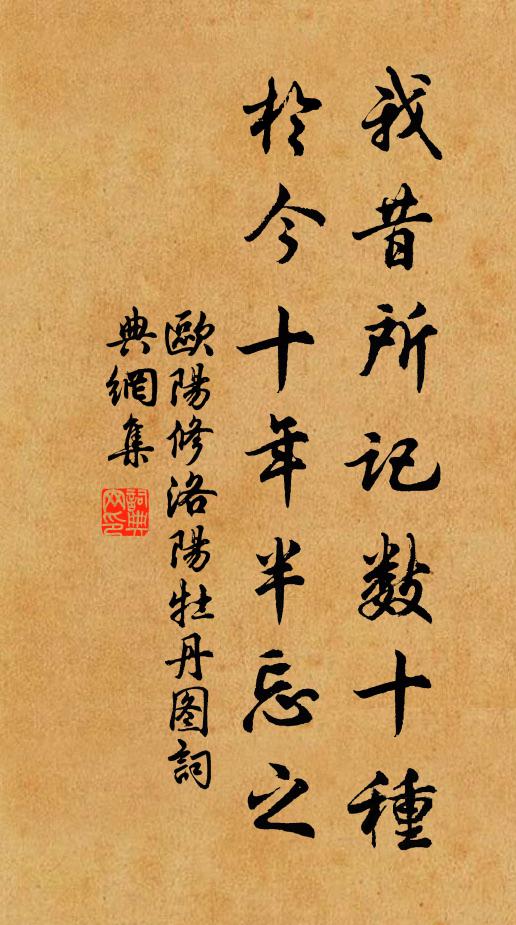 欧阳修我昔所记数十种,於今十年半忘之书法作品欣赏