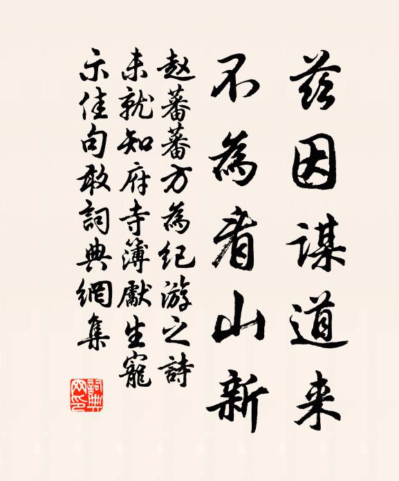 赵蕃兹因谋道来，不为看山新书法作品欣赏