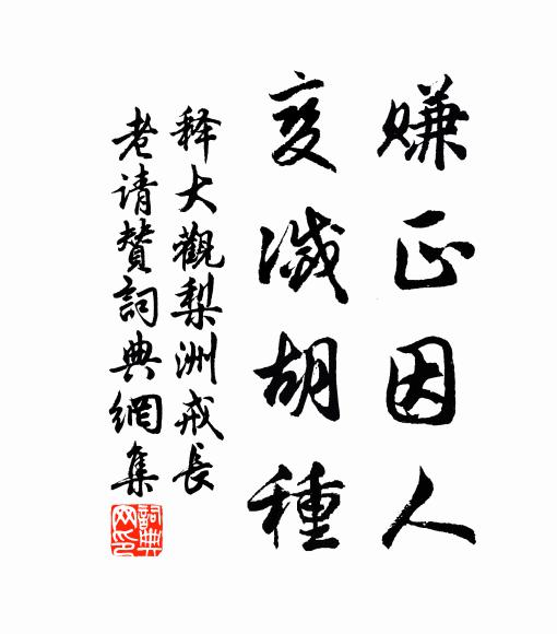 释大观赚正因人，变灭胡种书法作品欣赏
