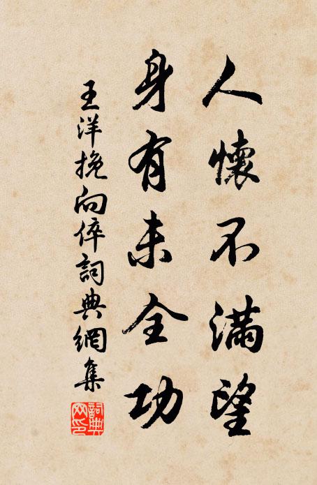 王洋人怀不满望，身有未全功书法作品欣赏