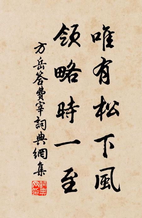 方岳唯有松下风，领略时一至书法作品欣赏