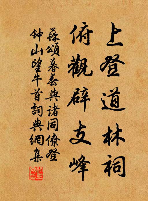 苏颂上登道林祠，俯观辟支峰书法作品欣赏