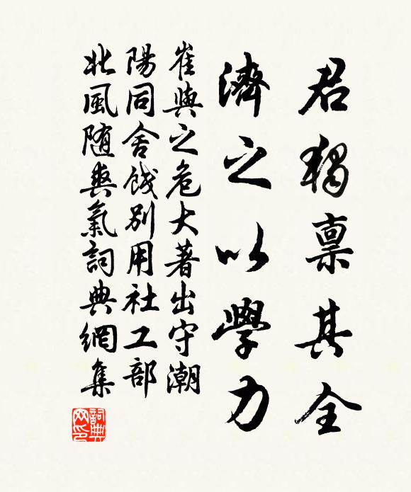 崔与之君独禀其全，济之以学力书法作品欣赏