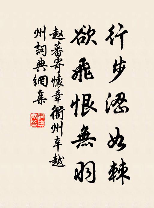 赵蕃行步涩如棘，欲飞恨无羽书法作品欣赏
