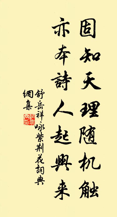 舒岳祥固知天理随机触，亦本诗人起兴来书法作品欣赏