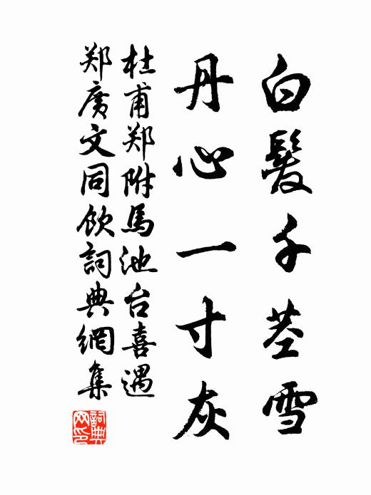 杜甫白发千茎雪，丹心一寸灰书法作品欣赏
