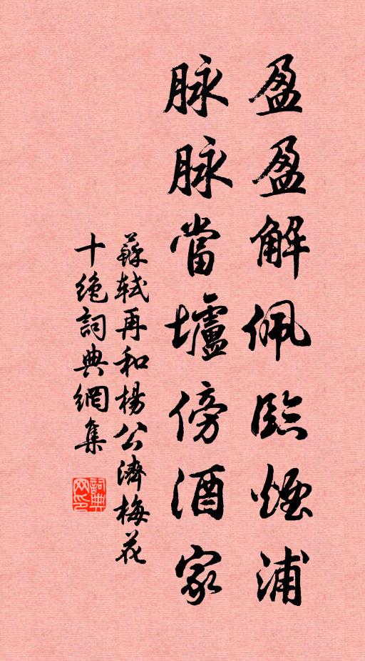 苏轼盈盈解佩临烟浦，脉脉当垆傍酒家书法作品欣赏