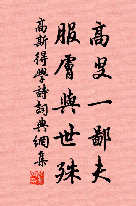 高斯得高叟一鄙夫，服肤与世殊书法作品欣赏