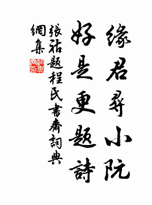 张祜缘君寻小阮，好是更题诗书法作品欣赏