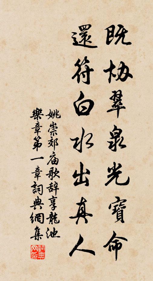 姚崇既协翠泉光宝命，还符白水出真人书法作品欣赏