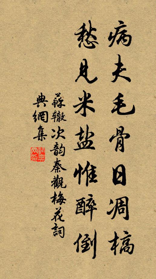 苏辙病夫毛骨日凋槁，愁见米盐惟醉倒书法作品欣赏