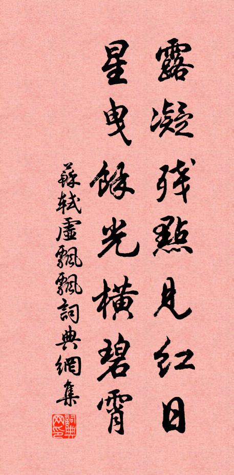 苏轼露凝残点见红日，星曳余光横碧霄书法作品欣赏