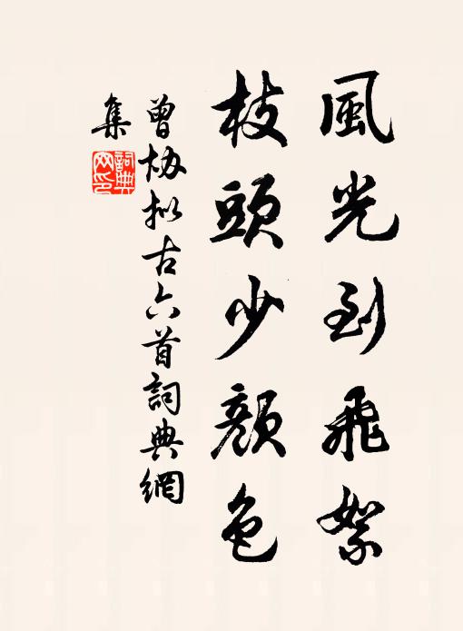 曾协风光到飞絮，枝头少颜色书法作品欣赏