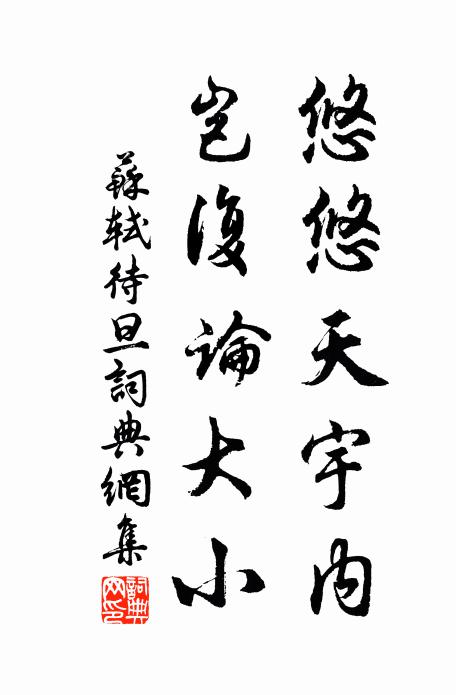 苏轼悠悠天宇内，岂复论大小书法作品欣赏