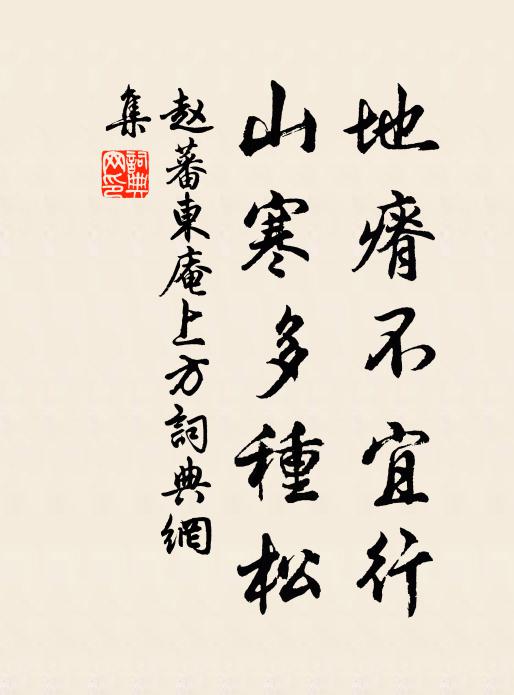 赵蕃地瘠不宜行，山寒多种松书法作品欣赏