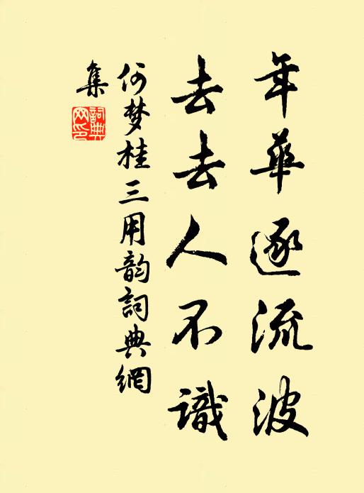 何梦桂年华逐流波，去去人不识书法作品欣赏