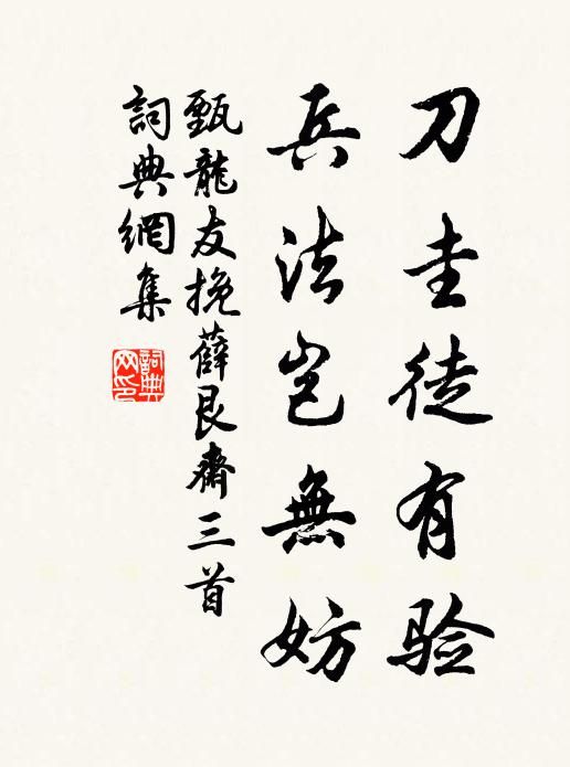 甄龙友刀圭徒有验，兵法岂无妨书法作品欣赏