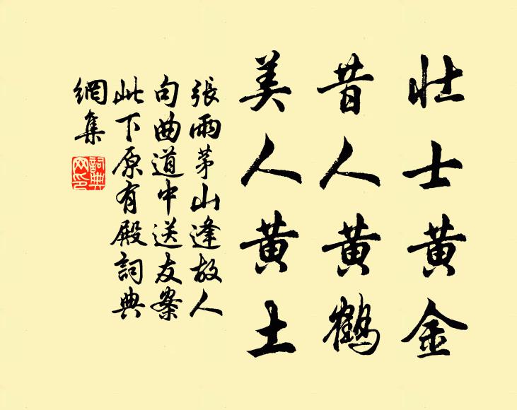 张雨壮士黄金，昔人黄鹤，美人黄土书法作品欣赏