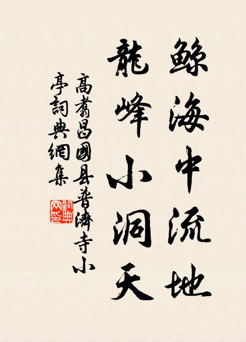 高翥鲸海中流地，龙峰小洞天书法作品欣赏