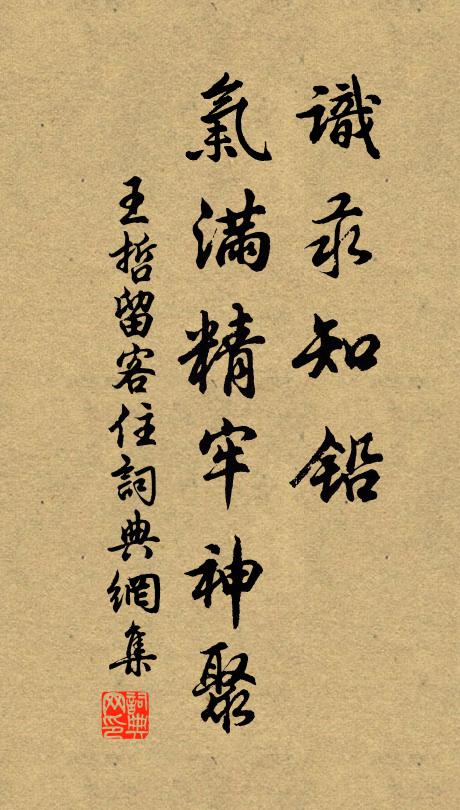 王哲识汞知铅，气满精牢神聚书法作品欣赏