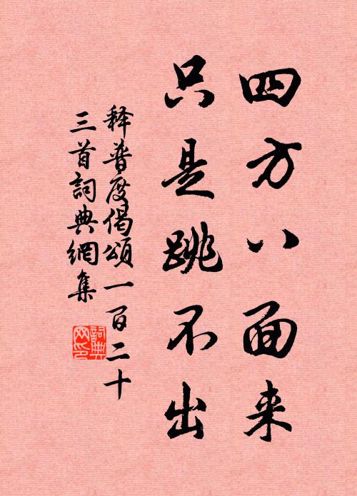 释普度四方八面来，只是跳不出书法作品欣赏