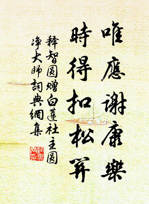 释智圆唯应谢康乐，时得扣松关书法作品欣赏