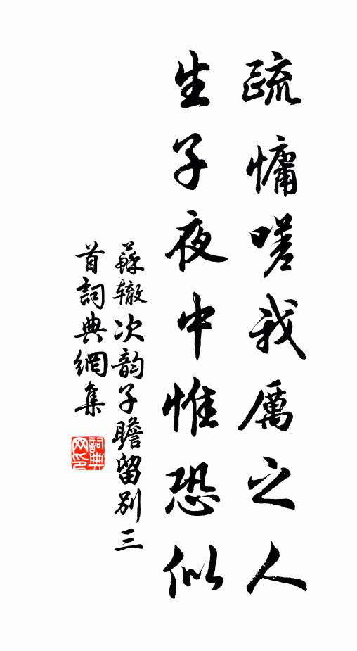 苏辙疏慵嗟我厉之人，生子夜中惟恐似书法作品欣赏