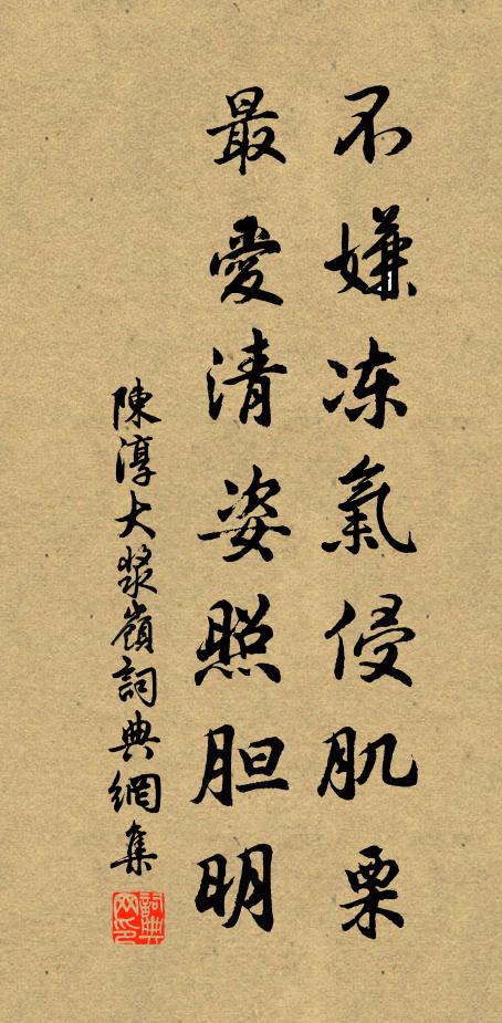 陈淳不嫌冻气侵肌栗，最爱清姿照胆明书法作品欣赏