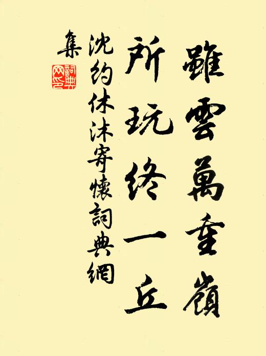 沈约虽云万重岭，所玩终一丘书法作品欣赏
