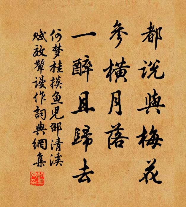 何梦桂都说与梅花，参横月落，一醉且归去书法作品欣赏
