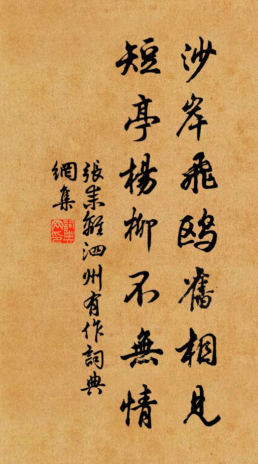 张耒沙岸飞鸥旧相见，短亭杨柳不无情书法作品欣赏