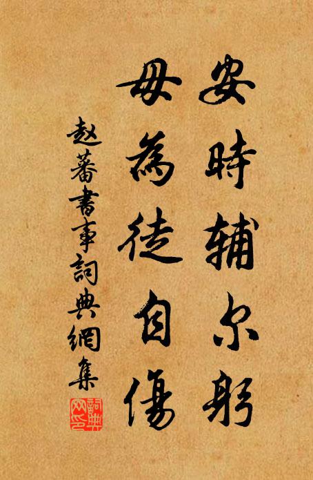 赵蕃安时辅尔躬，毋为徒自伤书法作品欣赏