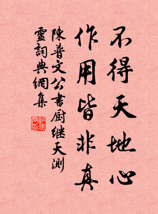 陈普不得天地心，作用皆非真书法作品欣赏