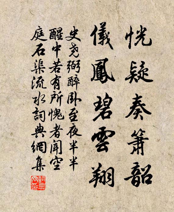 史尧弼恍疑奏箫韶，仪凤碧云翔书法作品欣赏