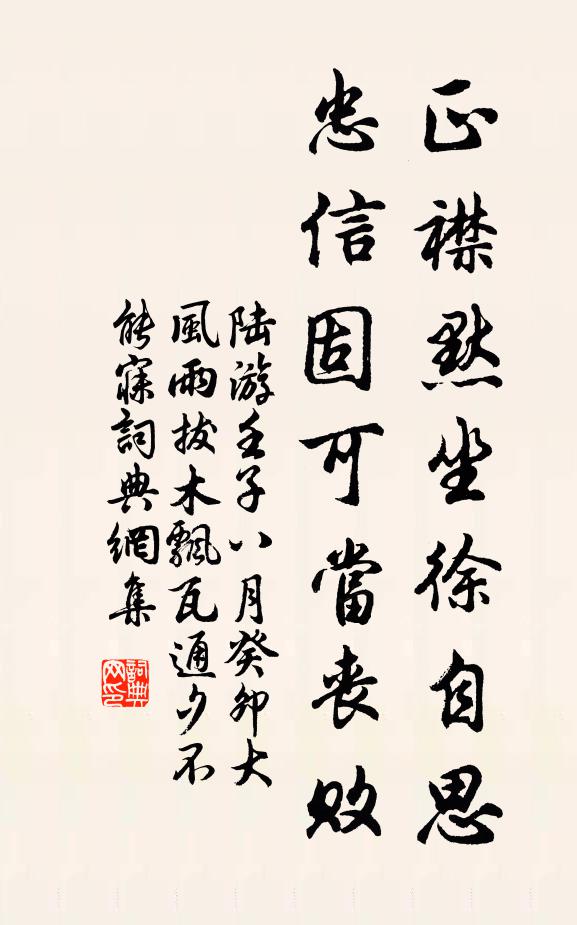 陆游正襟默坐徐自思，忠信固可当丧败书法作品欣赏