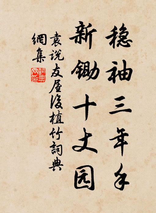 袁说友稳袖三年手，新锄十丈园书法作品欣赏