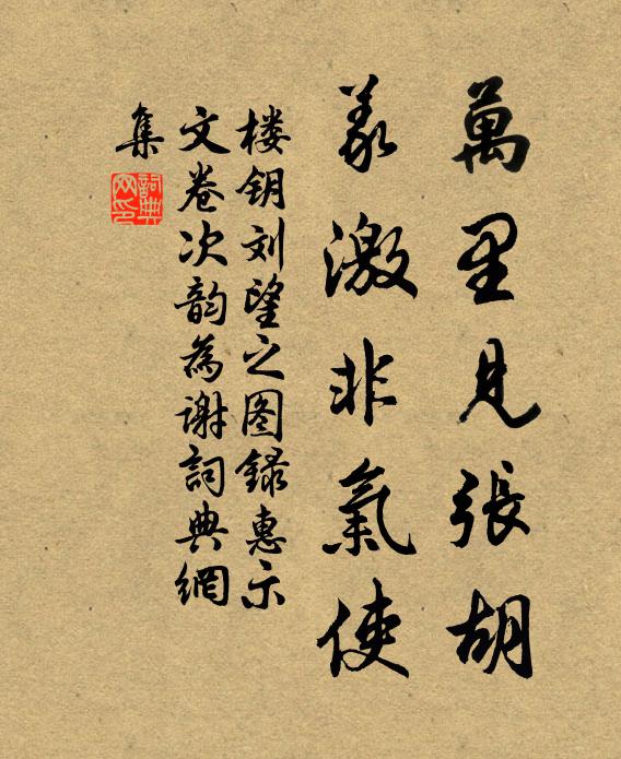 楼钥万里见张胡，义激非气使书法作品欣赏